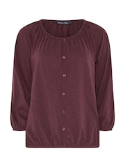 M&Co Purple Button Through Cotton Blouse - Image 2 of 3