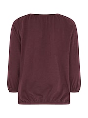 M&Co Purple Button Through Cotton Blouse - Image 3 of 3