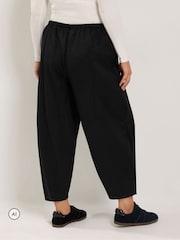 Yours Curve Black Faux Suede Barrel Leg Trousers - Image 3 of 4