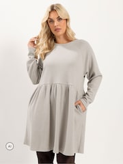 Yours Curve Natural Gathered Dress - Image 1 of 6