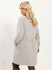 Yours Curve Natural Gathered Dress - Image 3 of 6