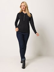 Svart - M&Co Halv Knappslå Jumper - Bild 3 av 7