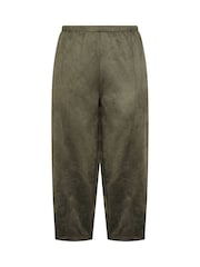 Yours Curve Green Faux Suede Barrel Leg Trousers - Image 5 of 6