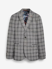 Grey Skinny Fit Trimmed Check Suit: Jacket - Image 4 of 4