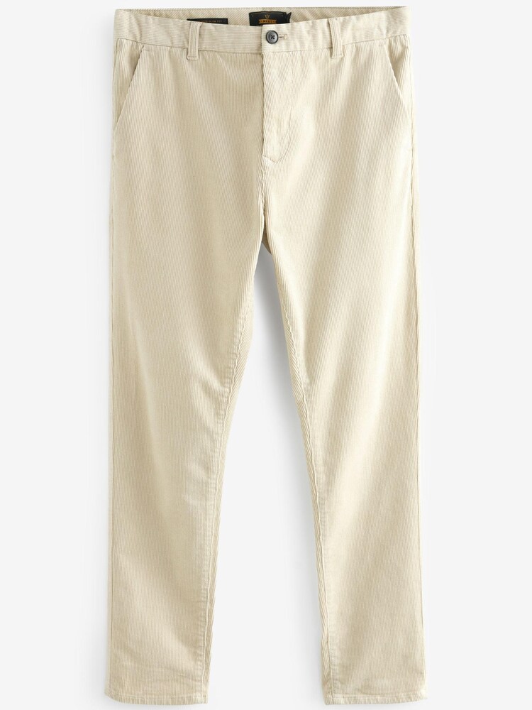 Blanc écru - Pantalon chino slim en velours côtelé - Image 8 of 11