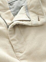Ecru White Slim Fit Corduroy Chino Trousers - Image 9 of 11