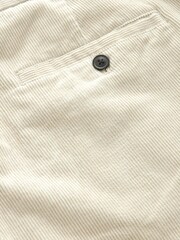 Ecru White Slim Fit Corduroy Chino Trousers - Image 10 of 11