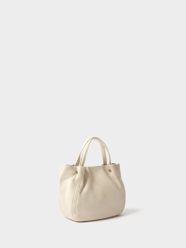 Osprey London Cream The Small Puff Ball Leather Shoulder Bag - Image 2 of 5 Osprey London Cream The Small Puff Ball Leather Shoulder Bag - Image 2 of 5