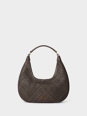 Osprey London Brown The Alba Woven Leather Shoulder Bag - Image 1 of 6