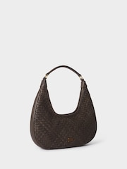 Osprey London Brown The Alba Woven Leather Shoulder Bag - Image 2 of 6