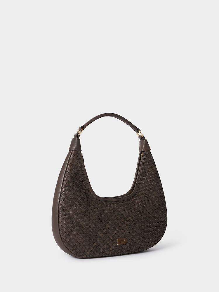 Osprey London Brown The Alba Woven Leather Shoulder Bag - Image 2 of 6 Osprey London Brown The Alba Woven Leather Shoulder Bag - Image 2 of 6