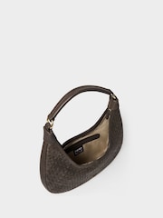 Osprey London Brown The Alba Woven Leather Shoulder Bag - Image 4 of 6