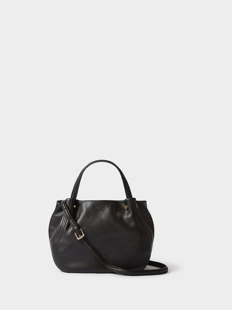 Osprey London Black The Small Puff Ball Leather Shoulder Bag - Image 1 of 5 Osprey London Black The Small Puff Ball Leather Shoulder Bag - Image 1 of 5