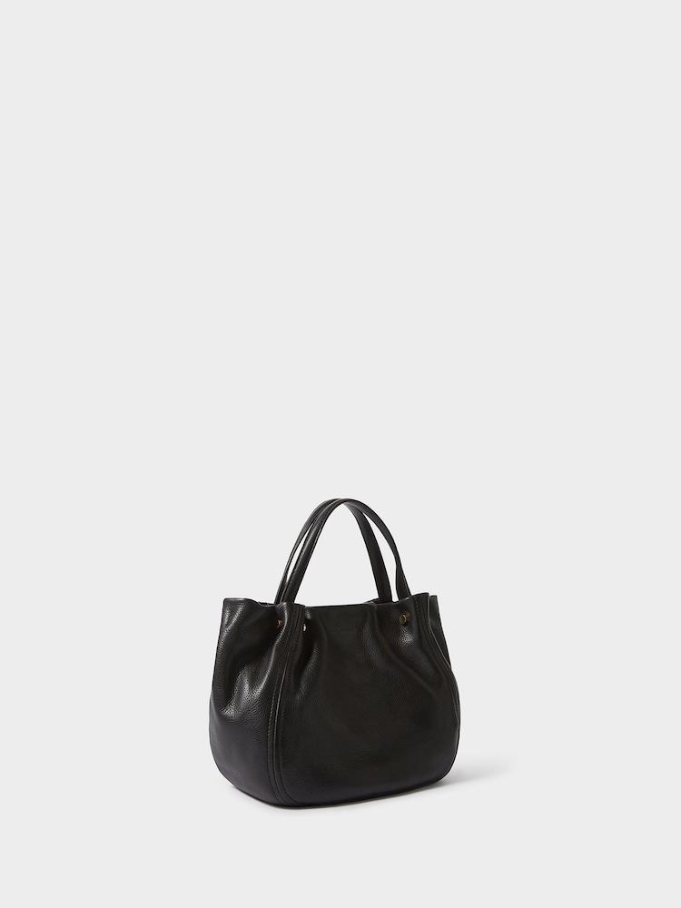 Osprey London Black The Small Puff Ball Leather Shoulder Bag - Image 2 of 5 Osprey London Black The Small Puff Ball Leather Shoulder Bag - Image 2 of 5