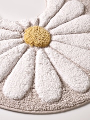 Grey Daisy 100% Cotton Pedestal Mat - Image 2 of 5