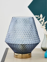 Navy/Gold Battery Operated Medium Tapered Ambient Lamp - Image 6 of 6