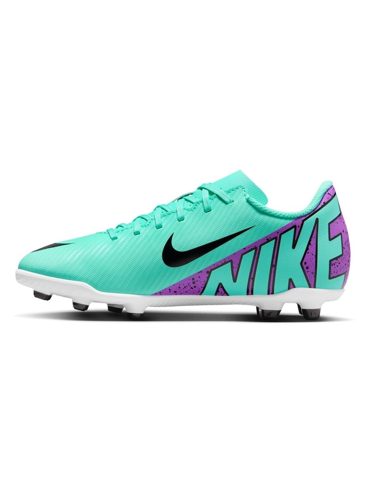 Nike Jr. Green Kids Mercurial Vapor 15 Club Firm Ground Football Boots - Image 2 of 11