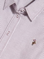 Röd - U.S. Polo Assn. Stripe Stretch Classic Fit Oxford Shirt - Bild 6 av 7