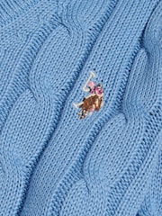 U.S. Polo Assn. Blue V-Neck Cable Knit Jumper - Image 6 of 6