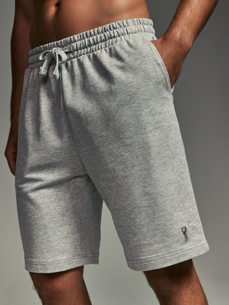 Blue/Grey Lightweight 100% Cotton Joggers Shorts 2 Pack - Image 4 of 7