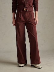 브라운 - U.S. Polo Assn. 풀랭스 와이드 레그 바지 - 8의 이미지 1