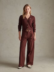 브라운 - U.S. Polo Assn. 풀랭스 와이드 레그 바지 - 8의 이미지 5