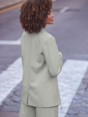 Sosandar Green Relaxed Fit Double Breasted Blazer - Image 2 of 5