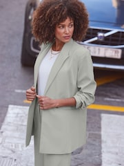 Sosandar Green Relaxed Fit Double Breasted Blazer - Image 5 of 5
