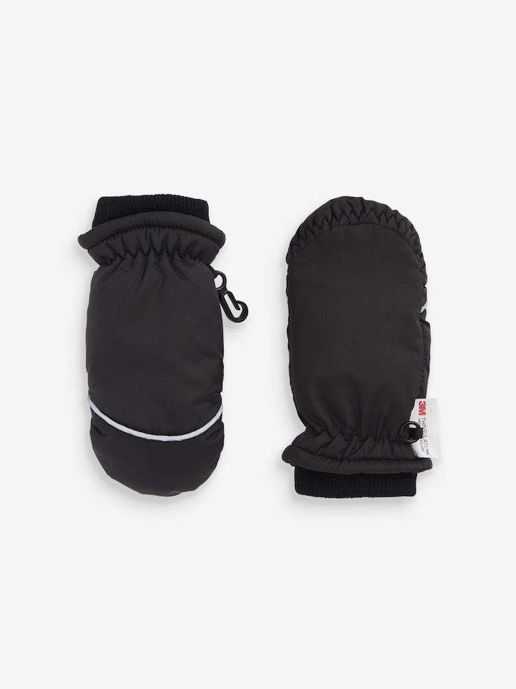 Black Ski Mittens (3mths-6yrs) - Image 1 of 1 Black Ski Mittens (3mths-6yrs) - Image 1 of 1