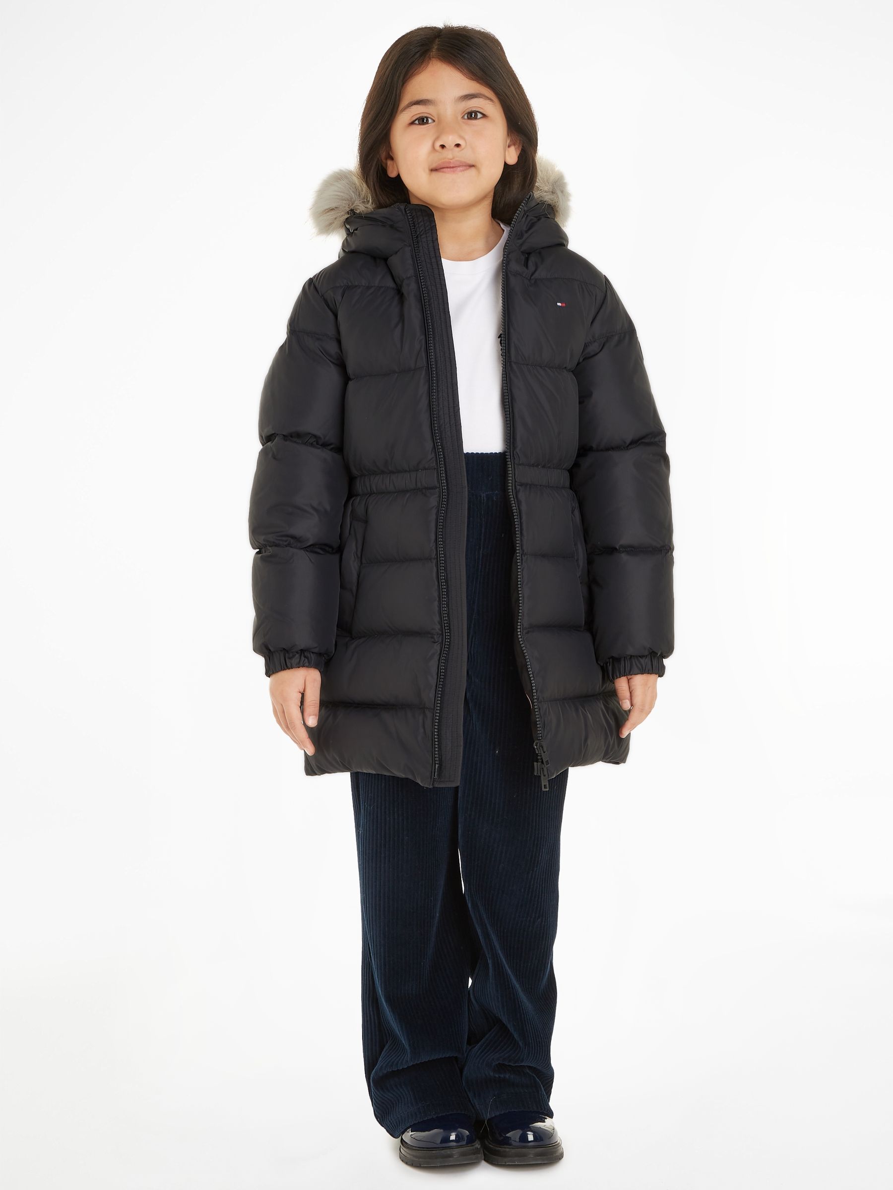 Buy Tommy Hilfiger Black Kids Long Down Jacket from Next Luxembourg