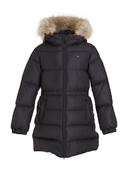 Tommy Hilfiger Black Kids Long Down Jacket - Image 4 of 6