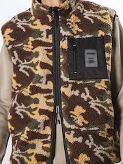 Religion Brown Relaxed Fit Extra Warm Borg Fleece Gilet - Image 5 of 5