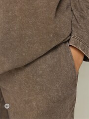 PixieGirl Petite Brown Acid Wash Top & Wide Leg Joggers Set - Image 5 of 7