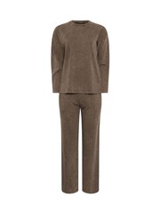 PixieGirl Petite Brown Acid Wash Top & Wide Leg Joggers Set - Image 6 of 7