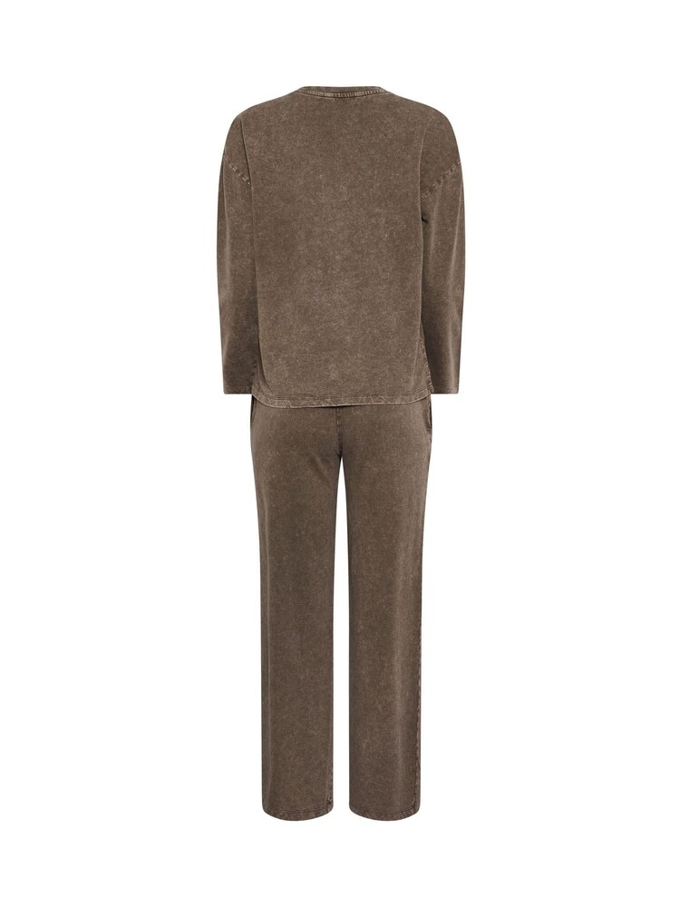 PixieGirl Petite Brown Acid Wash Top & Wide Leg Joggers Set - Image 7 of 7 PixieGirl Petite Brown Acid Wash Top & Wide Leg Joggers Set - Image 7 of 7