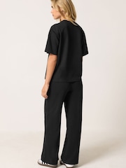 PixieGirl Petite Black T-Shirt & Wide Leg Joggers Set - Image 2 of 6