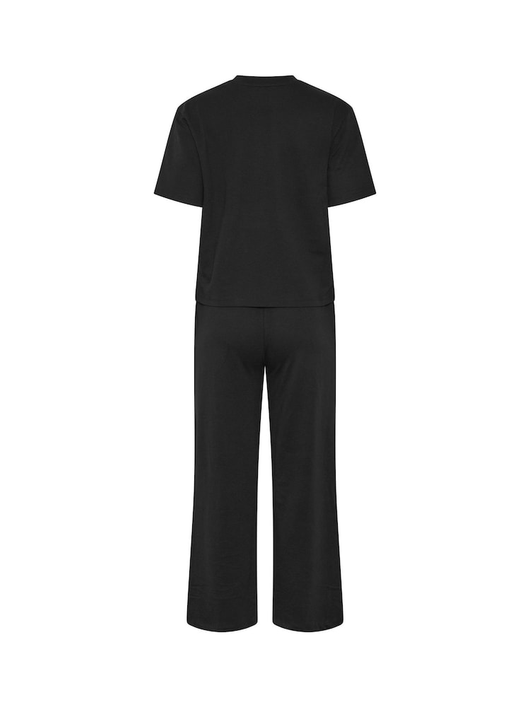 PixieGirl Petite Black T-Shirt & Wide Leg Joggers Set - Image 6 of 6