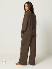 PixieGirl Petite Brown Sweat Jersey Top & Joggers Set - Image 3 of 6