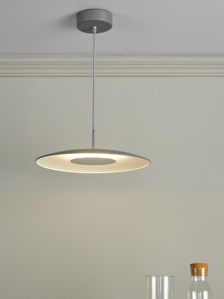 Dar Lighting Grey Enoch LED Ceiling Light Pendant - Image 1 of 4