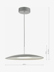 Dar Lighting Grey Enoch LED Ceiling Light Pendant - Image 2 of 4