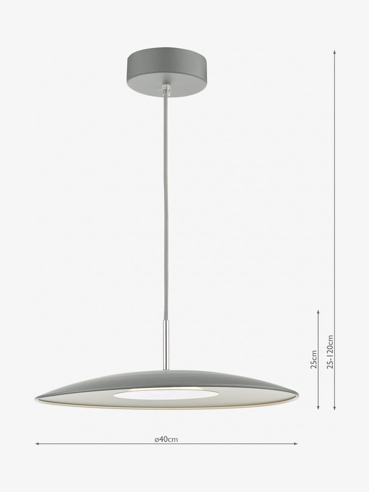 Dar Lighting Grey Enoch LED Ceiling Light Pendant - Image 2 of 4