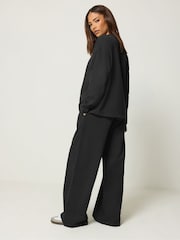 PixieGirl Petite Black Sweat Jersey Top & Joggers Set - Image 3 of 6
