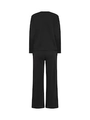 PixieGirl Petite Black Sweat Jersey Top & Joggers Set - Image 6 of 6