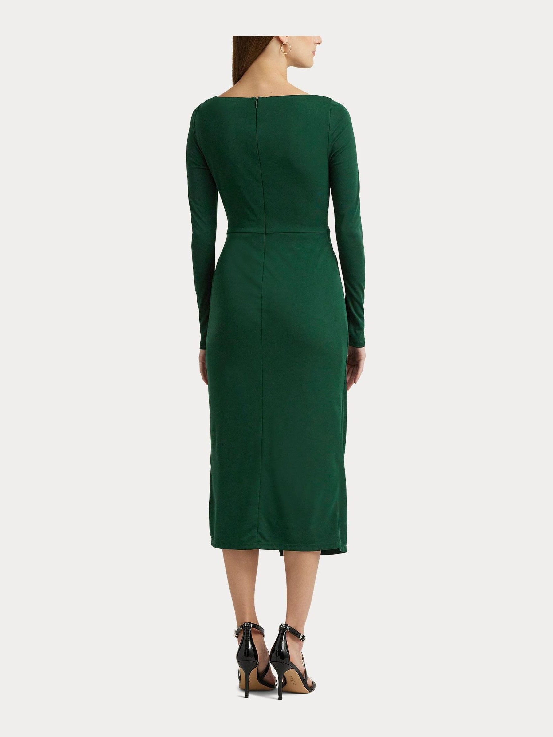 Buy Lauren Ralph Lauren Green Jersey Long Sleeve Cocktail Dress from Next Luxembourg