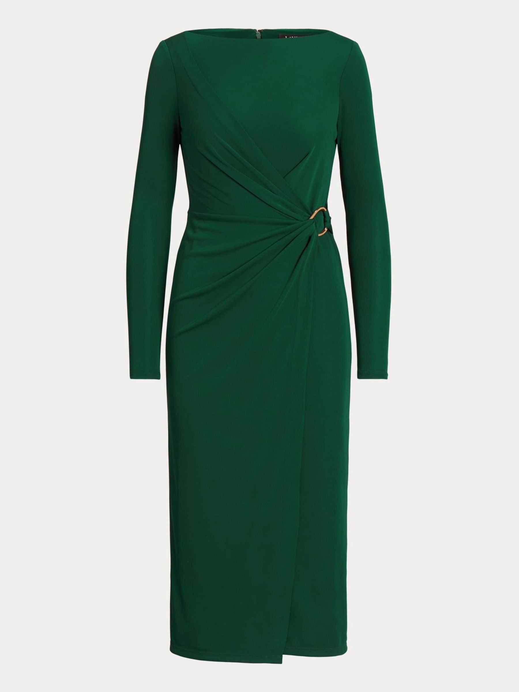 Buy Lauren Ralph Lauren Green Jersey Long Sleeve Cocktail Dress from Next Luxembourg