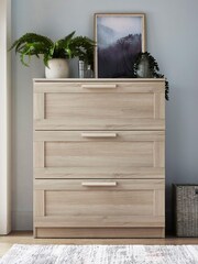 Oak Effect Flynn 3 Drawer Chest of Drawers - Image 1 of 7