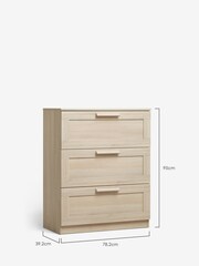 Oak Effect Flynn 3 Drawer Chest of Drawers - Image 3 of 7