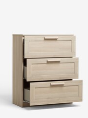Oak Effect Flynn 3 Drawer Chest of Drawers - Image 4 of 7