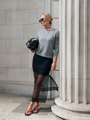 Ro&Zo Sheer Midi Skirt - Slika 1 od 8