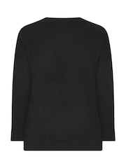 Evans Black Sequin Wreath Christmas Jumper - Image 6 of 6